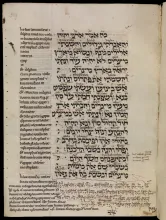 Oxford: Bodleian, MS. Or. 62, fol. 59r . A thirteenth-century Hebrew Psalter with Latin glosses. Copyright: Bodleian Library, Oxford.